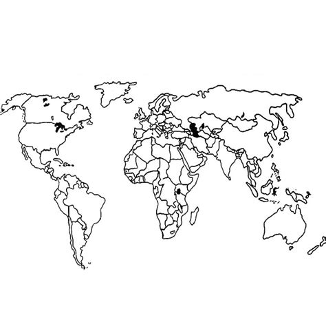 Carte Monde Vierge Carte Monde Vierge Png Black And White World Map Outline Full Size Png