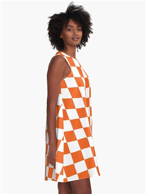 Tennessee Orange And White Checkerboard A Line Dress For Sale By Art