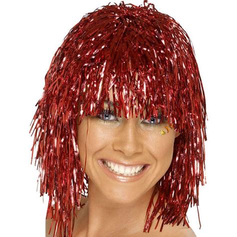 Red Tinsel Wig Red Wigs Costume Wigs Wigs