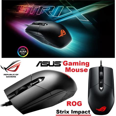 Asus Rog Strix Impact Gaming Mouse Lightweight Optical