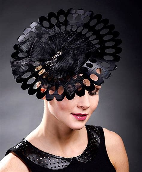 Black Couture Hat Black Designer Hat For High Fashion Loving Lady