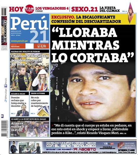 Periódico Perú 21 Perú Periódicos De Perú Edición De Miércoles 8