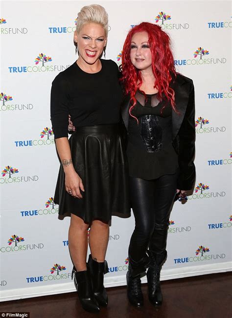 Pink And Cyndi Lauper Show Off Their Wacky Hairstyles In New York Daily Mail Online