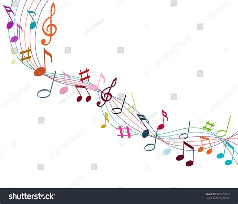 Color Music Notes On Solide White Stock Vector Royalty Free 407778409