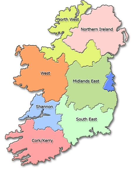 Regions Of Ireland Map Discovering Ireland