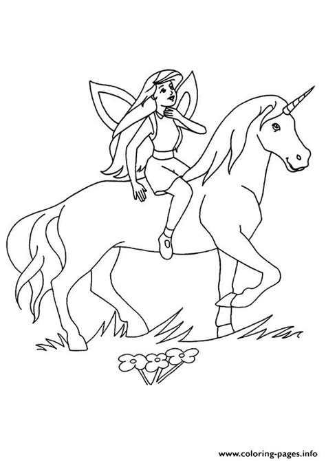 This is easy to color image for your young children. unicorn and fairy coloring pages b7076 fairy and unicorn ...