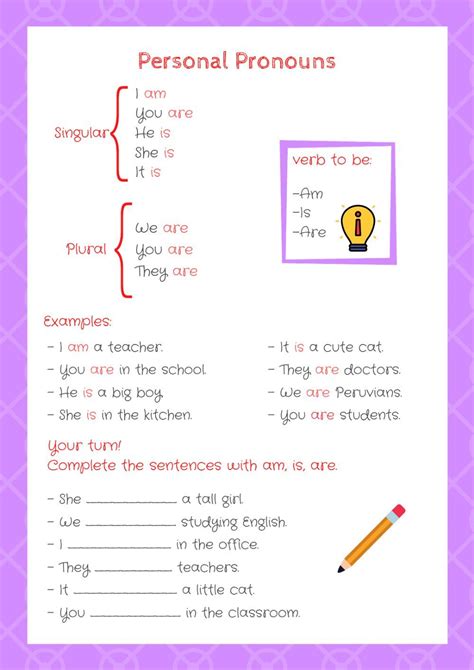 Personal Pronouns Online Worksheet For Elemental In Personal