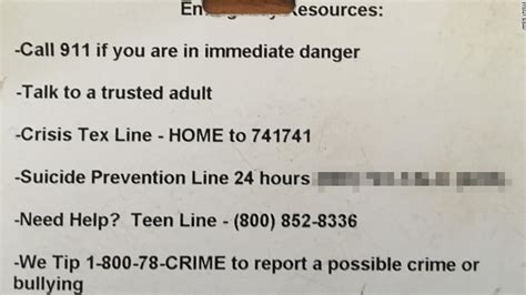 Students Called A Suicide Hotline Listed On Their Id Cards It Was Sex