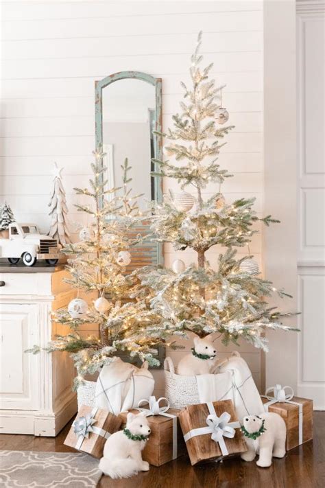 Farmhouse Flocked Christmas Trees Hgtv