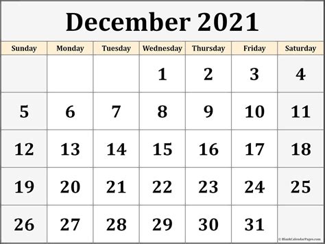 December 2021 Calendar Free Printable Monthly Calendars 1 Calendar