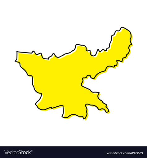 Simple Outline Map Of Jharkhand Is A State Vector Image