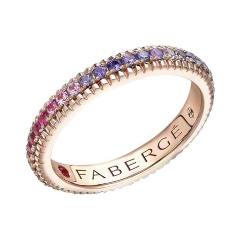 Fabergé Rose Gold Rainbow Multicoloured Gemstone Eternity Ring 847rg2566 At 1stdibs