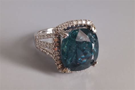 16ct Unheated Blue Green Sapphire Ring 18k Gem Gardener