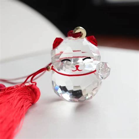 Lucky Cat Crystal Ornament Seven Season