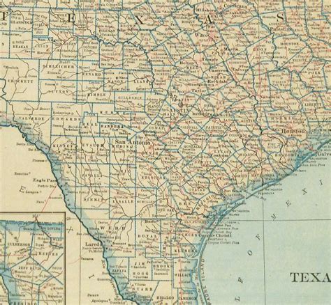 Texas And Oklahoma Map 1921 Original Art Antique Maps And Prints