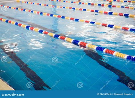 Lanes In A Competition Olympic Size Swimming Pool Stock Image Image