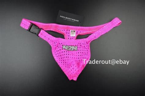 N2n Bodywear Men Pink Fire Island Raider Swim G String Thong Swimwear M