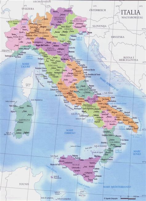 O mapa da itália é dividido em 20 regiões, e essas regiões são divididas em províncias, que no total somam 110. Tô indo para a Itália: Mapa - ITÁLIA