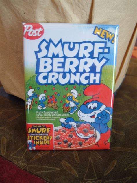 1980s Style Smurf Berry Crunch Cereal Box Fridge By Tracis21