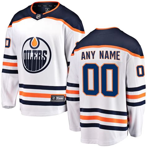 Edmonton Oilers Fanatics Branded Away Breakaway Custom Jersey White
