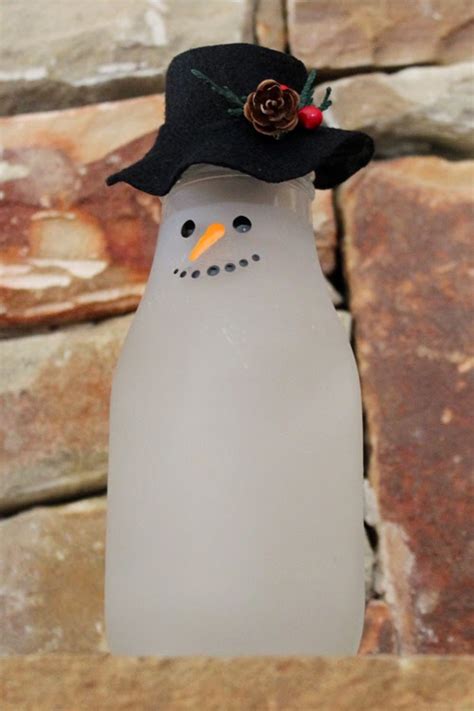 Life In The Craft Lane Milk Bottle Snowman