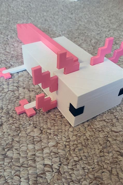 Minecraft Axolotl 3d Printed Minecraft 3d Print Etsy Finland