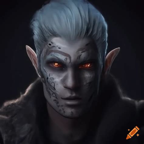 Dark Elf With Silver Hair And Red Eyes On Craiyon