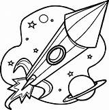 Coloring Rocket Astronaut Launcher Wecoloringpage sketch template