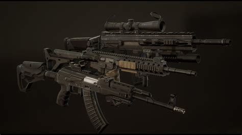 D Model Weapon Pack Vr Ar Low Poly Rigged Cgtrader