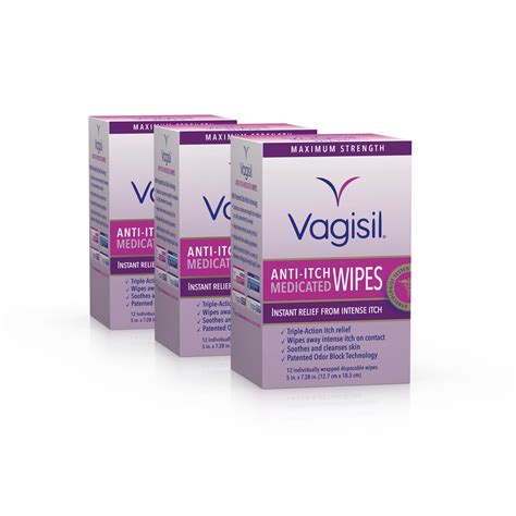 Vagisil Anti Itch Medicated Wipes Maximum Strength For Instant Itch