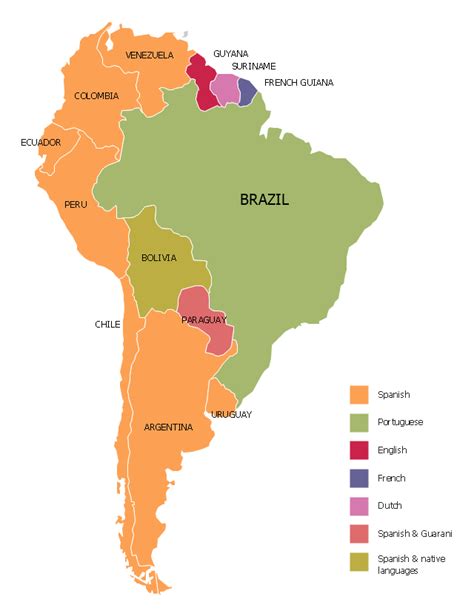 Languages Of South America Thematic Map South America Map Map