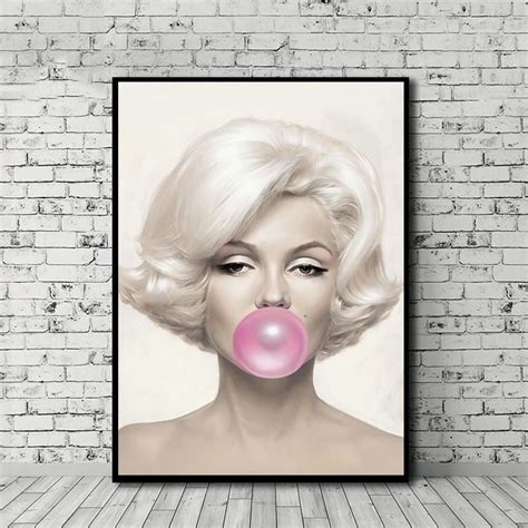 Marilyn Monroe Sexy Pink Bubblegum Canvas Painting Print Bedroom Home