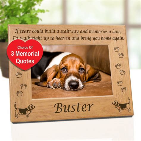 Basset Hound Dog Memorial T Personalized With Pet Name All Wood