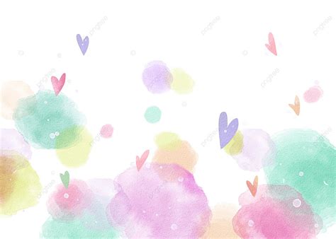 귀여운 다채로운 수채화 사랑 배경입니다 아름다운 색깔 수채화 배경 일러스트 및 사진 무료 다운로드 Pngtree