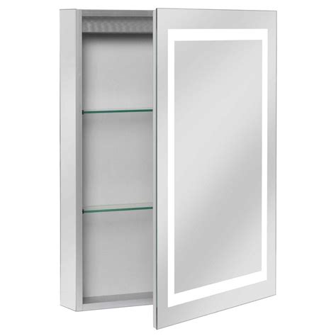 Accessory 28 16w 1 Led Lighted Medicine Cabinet Satin Chrome Finish