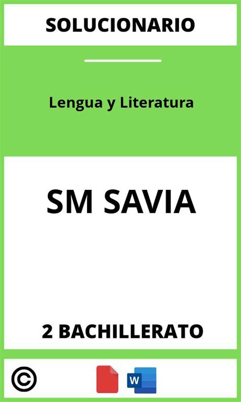 Solucionario Lengua Y Literatura 2 Bachillerato SM SAVIA PDF