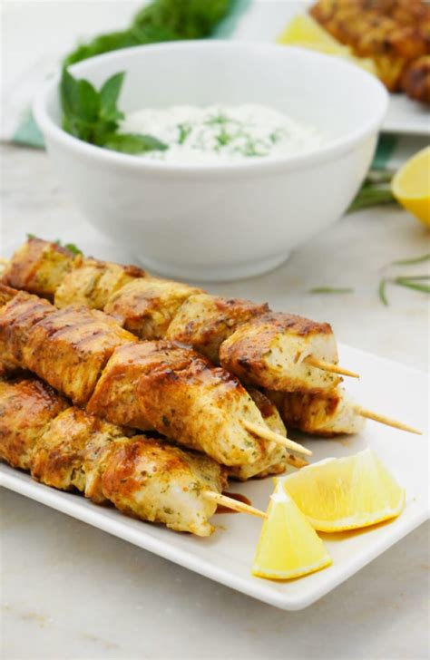 greek chicken skewers with tzatziki dipping sauce easy peasy meals
