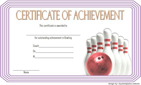 Bowling Certificate Template 8 Paddle Templates