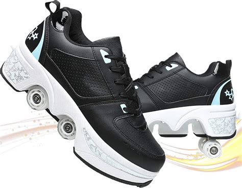 Fashiums Double Row Deform Wheel Deformation Automatic Walking Shoes Invisible Roller Skate 2 In