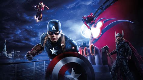 Marvel Day At Sea Iron Man Captain America Spider Man 4k 8k Wallpapers
