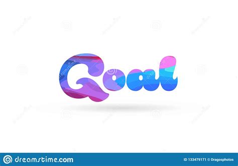 Goal Pink Blue Color Word Text Logo Icon Stock Vector Illustration Of