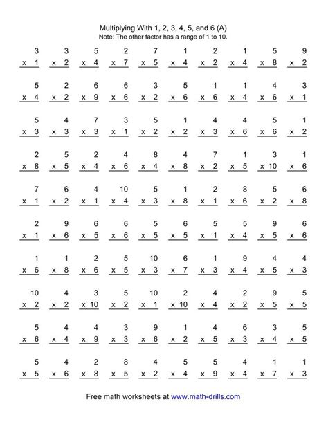 A compilation of free math worksheets categorized by grades and topics. The 100 Vertical Questions -- Multiplication Facts -- 1 ...
