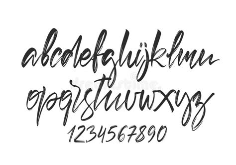 Handwritten Calligraphic Brush Font English Alphabet Letters Whith