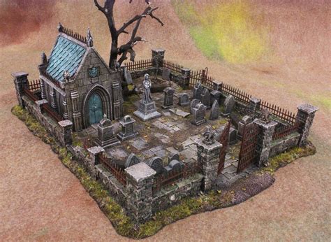 Tabletop World Graveyard Warhammer Terrain Halloween Diorama Halloween Village Display