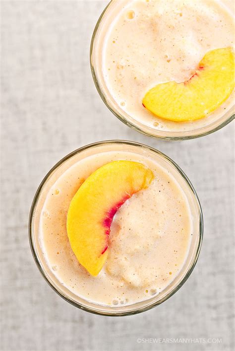 Easy Peach Fruit Smoothie Recipe She Wears Many Hats