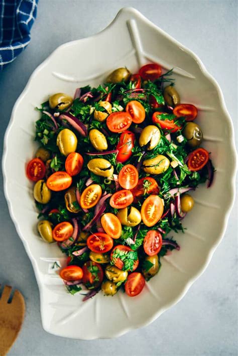 Mediterranean Green Olive Salad Recipe Olive Salad Green Olive