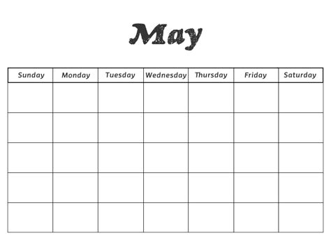 May Template Calendar