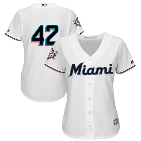 Miami Marlins 42 Majestic Womens 2019 Jackie Robinson Day Official