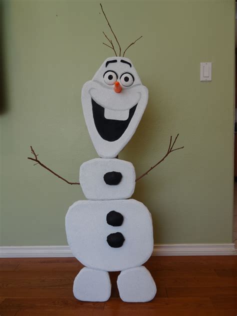 Handmade Olaf Out Of Cardboard And Padding Frozen Theme Birthday