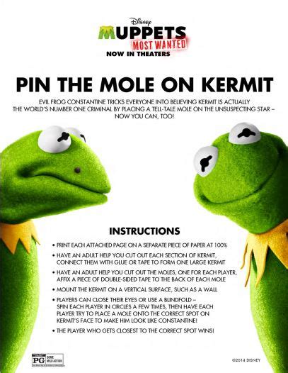 Pin The Mole On Kermit Printable Fyi By Tina
